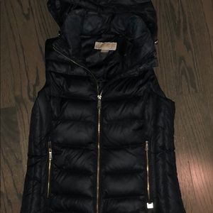 Michael Kors black hooded puffer vest